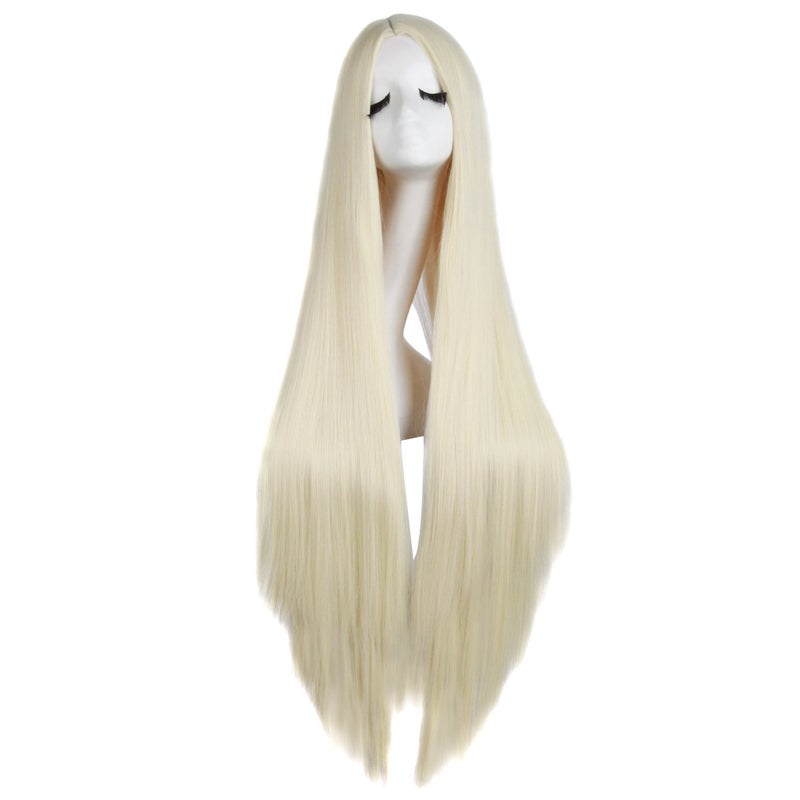 MapofBeauty 40"/100cm Natural Soft Straight Long Cosplay Wig (Light Blonde) - Image 1